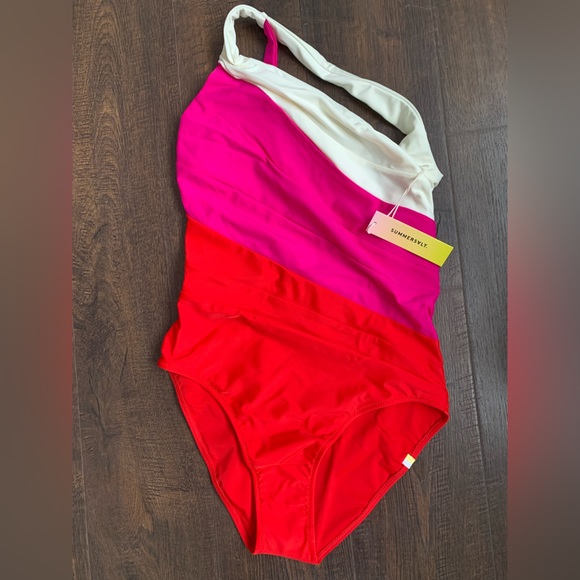 summersalt Other - NWT SummerSalt Sidestroke Lava Hibiscus White Sand